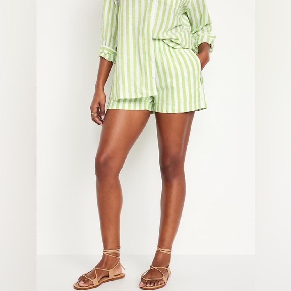 Old Navy Green and White Striped Shirts
